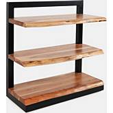 Nature's Edge 3 Shelf Bookcase in Acacia Wood & Iron